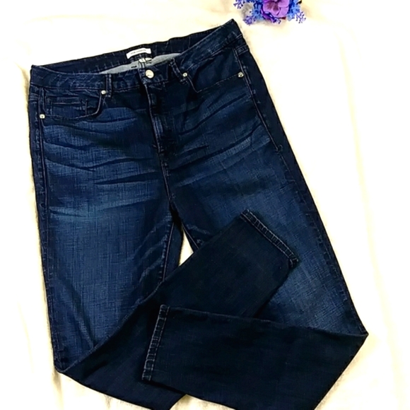 Good American Denim - Good American Good Legs Size 16 High Rise Skinny Leg Dark Wash Jeans